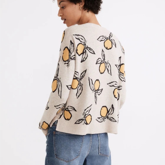 Madewell Tangerine Sketch Jacquard Pullover Sweater - Picture 2 of 7